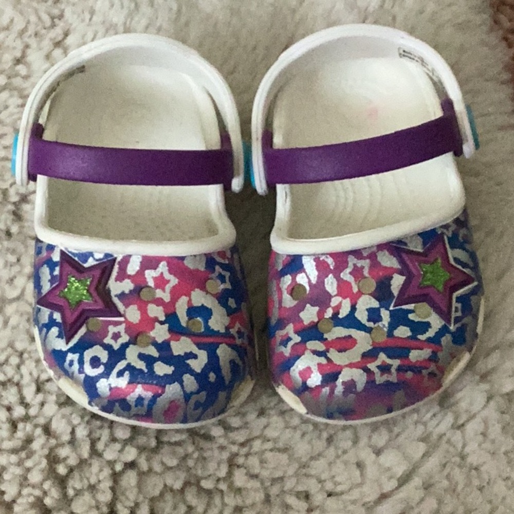 Vibrant Starry Kids Crocs Karin Mary Janes EUC